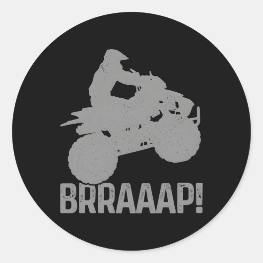 Sticker Rond 4 Roue Braap Quad Vélo Atv équitation (Devant)