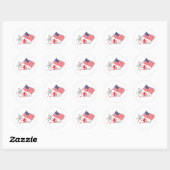Sticker Rond 4 th of JULY INDEPENDENCE Day (Feuille)
