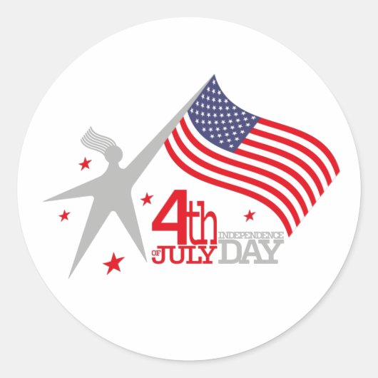 Sticker Rond 4 th of JULY INDEPENDENCE Day (Devant)