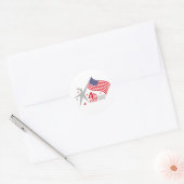 Sticker Rond 4 th of JULY INDEPENDENCE Day (Enveloppe)