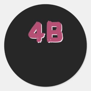 Sticker Rond 4b Mouvement #4b Stick de typographie rouge Berry