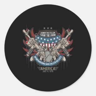 Sticker Rond 4e Amérique patriotique - Indépendance des vétéran