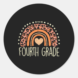 Sticker Rond 4e année Arc-en-ciel Premier jour Enseignement sco