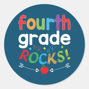 Sticker Rond 4e année Rocks 4e année Enseignant de troisième an