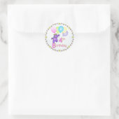 Sticker Rond 4e anniversaire Ours Princesse Ballons (Sac)