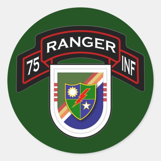 Sticker Rond 4e Bn, 75e Régiment d'infanterie - Rangers (Devant)