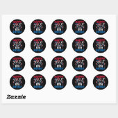 Sticker Rond 4e Et oui c'est mon 6e anniversaire patrioti améri (Feuille)