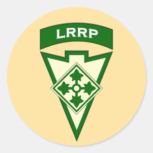 Sticker Rond 4e plaquette de poche LRRP de retouche d'infanteri (Devant)