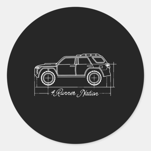 Sticker Rond 4Runner Nation 5Th Gen 4R (Devant)