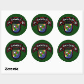 Sticker Rond 4th Bn, 75th Ranger Regiment - Airborne (Feuille)