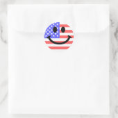 Sticker Rond 4th of July American Flag face (Sac)