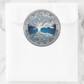 Sticker Rond [500] Arbre Celtique de Vie [Argent] (Sac)