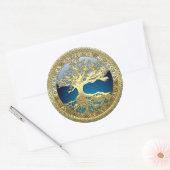 Sticker Rond [500] Arbre Celtique de Vie [Or] (Enveloppe)