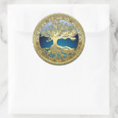Sticker Rond [500] Arbre Celtique de Vie [Or] (Sac)