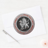 Sticker Rond [500] Griffin d'argent sacré (Enveloppe)