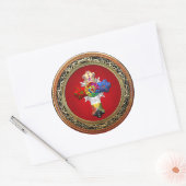 Sticker Rond [500] Rosy Cross (Croix Rose) sur Red & Gold (Enveloppe)