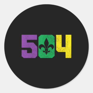 Sticker Rond 504 Indicatif régional Pride Nola Nouvelle-Orléans
