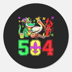 Sticker Rond 504 Nola Mardi Gras La Nouvelle-Orléans Louisiane