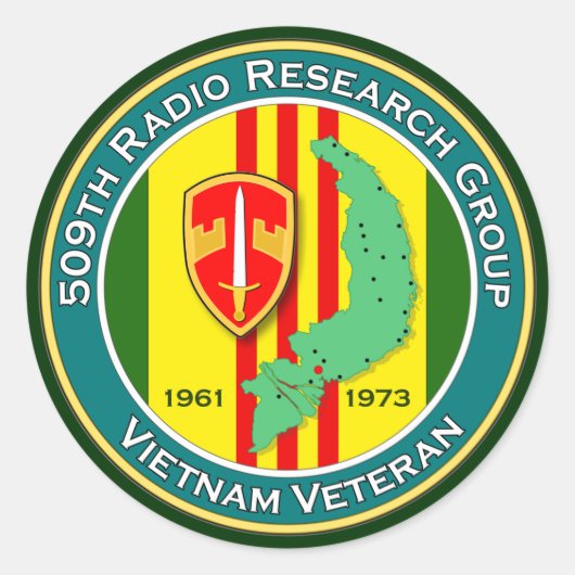 Sticker Rond 509th RRG - Asa Vietnam (Devant)