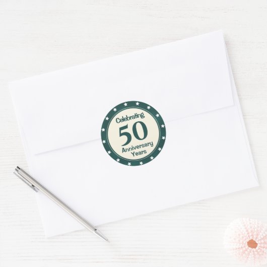 Sticker Rond 50 ans d'anniversaire  (Enveloppe)