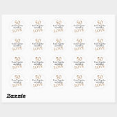 Sticker Rond 50 ans ensemble fête d'anniversaire Mariage (Feuille)