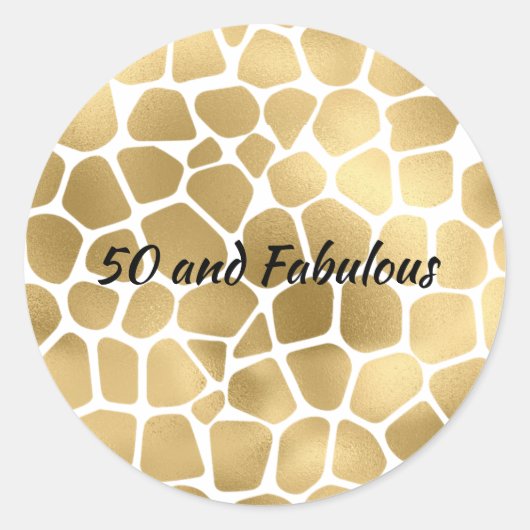 Sticker Rond 50 ans et Fabuleux Impression Abstrait de Girafe e (Devant)