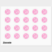 Sticker Rond #50 Cercle rose (Feuille)