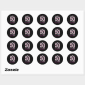 Sticker Rond 50 Couronne Diamond 50 Fabuleux 50E (Feuille)