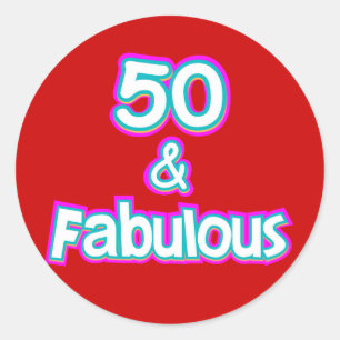 Sticker Rond 50 et cadeaux d'anniversaire fabuleux