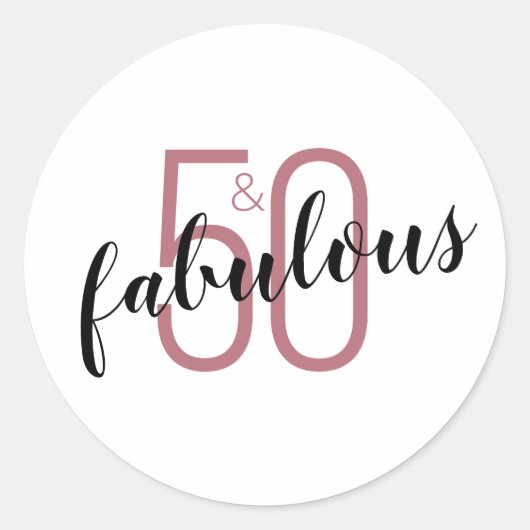 Sticker Rond 50 et fabuleuse 50e carte d'anniversaire (Devant)