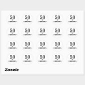 Sticker Rond 50 Et Fabuleuse fête d'anniversaire Noir Blanc Gra (Feuille)
