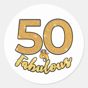 Sticker Rond 50 et fabuleuse fête du 50e anniversaire