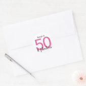 Sticker Rond 50 et fabuleuse fête du 50e anniversaire (Enveloppe)