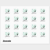 Sticker Rond 50 et fabuleuse Parties scintillant Turquoise (Feuille)