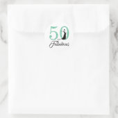 Sticker Rond 50 et fabuleuse Parties scintillant Turquoise (Sac)