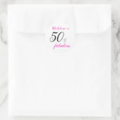 Sticker Rond 50 et fabuleuse typographie rose 50e anniversaire (Sac)