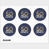 Sticker Rond 50 et fabuleux (Feuille)