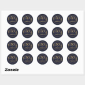 Sticker Rond 50 et fabuleux (Feuille)