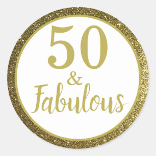 Sticker Rond 50 et fabuleux 50e anniversaire