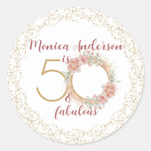Sticker Rond 50 et fabuleux 50e anniversaire Parties scintillan