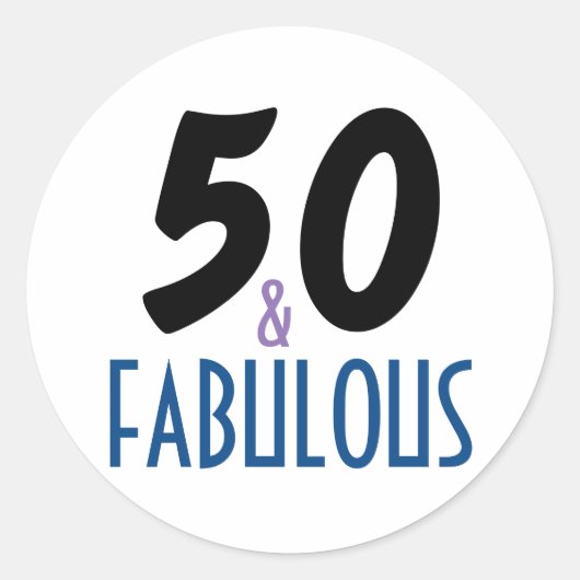 Sticker Rond 50 et fabuleux | 50e anniversaire Typographie (Devant)