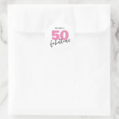 Sticker Rond 50 et fabuleux 50e cadeau d'anniversaire Cinquante (Sac)