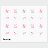 Sticker Rond 50 et fabuleux anniversaire (Feuille)