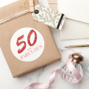 Sticker Rond 50 et fabuleux anniversaire Célébration Parties 