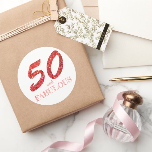 Sticker Rond 50 et fabuleux anniversaire Célébration Parties sc (Cadeaux)