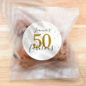 Sticker Rond 50 et fabuleux Anniversaire Gold et Black Script