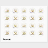 Sticker Rond 50 et fabuleux Anniversaire Gold et Black Script (Feuille)