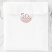 Sticker Rond 50 et fabuleux Anniversaire Rose Parties scintilla (Sac)