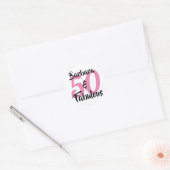 Sticker Rond 50 et fabuleux fête d'anniversaire personnalisée (Enveloppe)