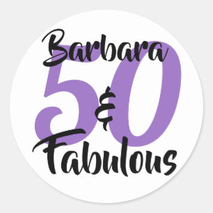 Sticker Rond 50 et fabuleux fête d'anniversaire personnalisée